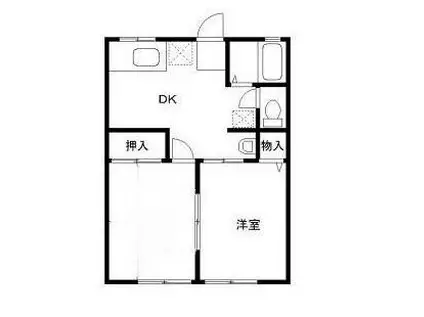 シティハイムハイテール I棟(2DK/1階)の間取り写真