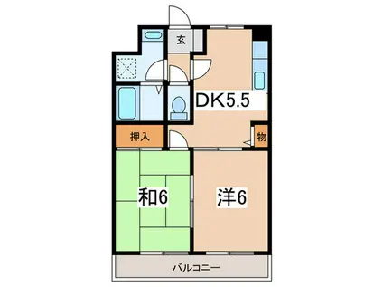 アービスSW(2DK/2階)の間取り写真