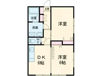 ニュー清住B棟(2DK/3階)の間取り写真