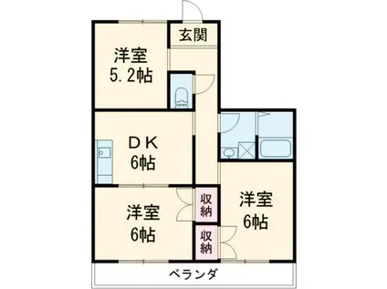 ピアハイツ(3DK/2階)の間取り写真