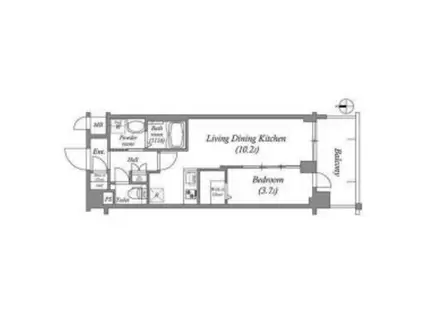 アドバンス京都クラッセ(1LDK/4階)の間取り写真