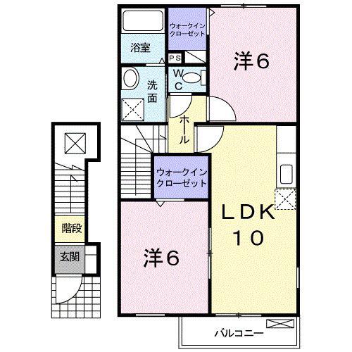 サンリット ヴィラ(2LDK/2階)の間取り写真