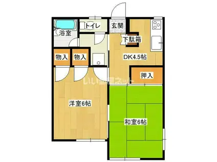 メゾン藍(2DK/1階)の間取り写真