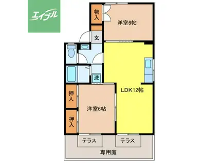 メゾンド山下I(2LDK/1階)の間取り写真