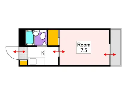 クライナーマモール(1K/2階)の間取り写真