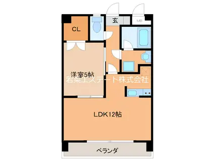 第5秋葉ビル(1LDK/2階)の間取り写真