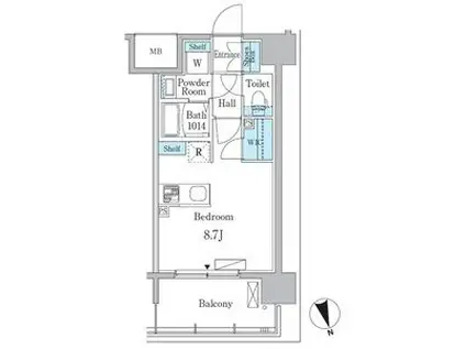 ルーエ今池(ワンルーム/12階)の間取り写真