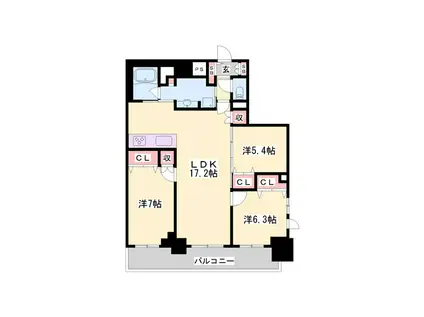 TUNAMAYO RESIDENCE(3LDK/6階)の間取り写真