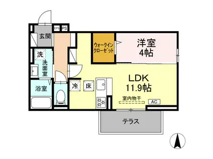D-ROOMアプロ富士河口湖II(1LDK/2階)の間取り写真