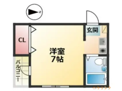 ドリームハイツエンデバー(ワンルーム/3階)の間取り写真