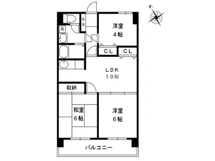 ポートアイランド坂戸(3LDK/6階)の間取り写真