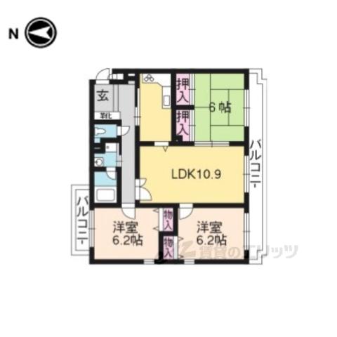 パインフィールド桂(3LDK/2階)の間取り写真