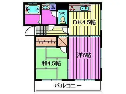 CORPORATE北栄(2DK/1階)の間取り写真