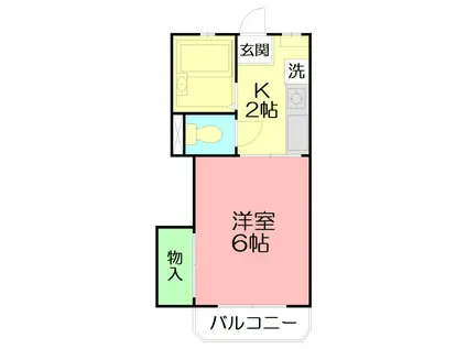 コーポクレイン(1K/2階)の間取り写真