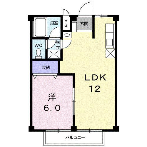 ドリームハイツエトワールI(1LDK/2階)の間取り写真