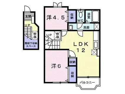 天王森 II(2LDK/2階)の間取り写真