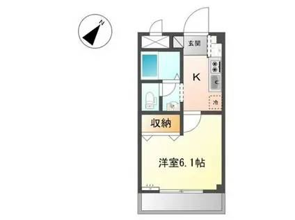 センチュリー707(1K/1階)の間取り写真