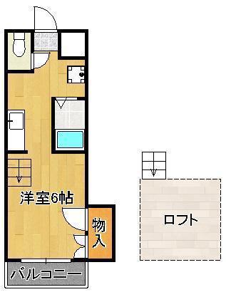 シティベール花尾(ワンルーム/1階)の間取り写真