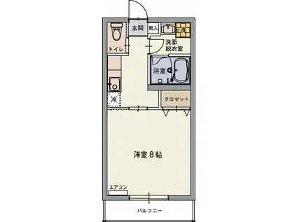 ラテラスIII(1K/1階)の間取り写真