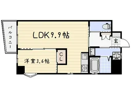 MGA城内(1LDK/7階)の間取り写真