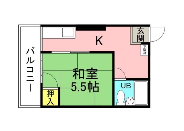 第1今井ビル(1DK/4階)の間取り写真