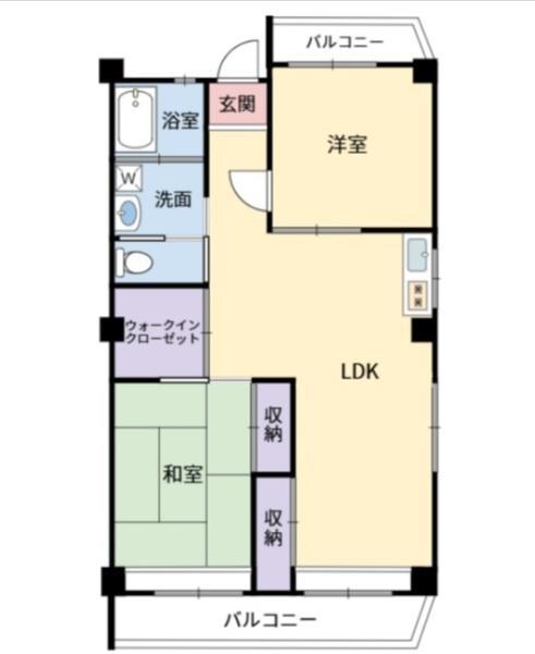 矢野ビル(2LDK/3階)の間取り写真
