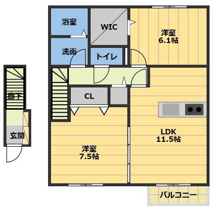 ソフィアコート A(2LDK/1階)の間取り写真