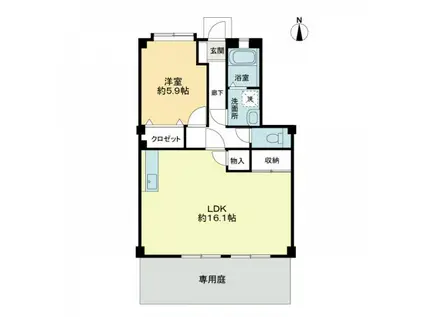 タカラハイツ103(1LDK/1階)の間取り写真