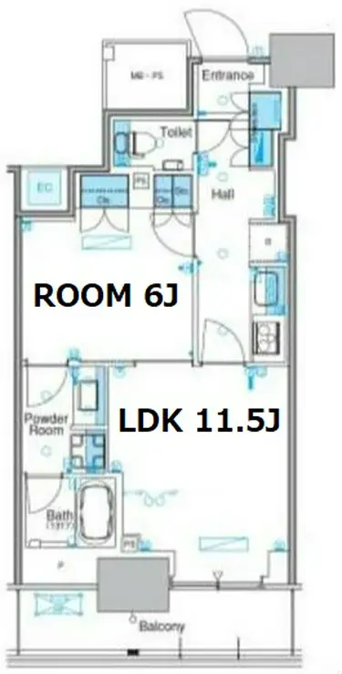 パークアクシス豊洲キャナル 7階階 間取り