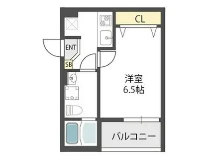 ヴィレッタ武庫之荘(1K/1階)の間取り写真