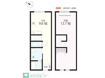 ハーミットクラブハウスMIX根岸(1LDK/1階)の間取り写真