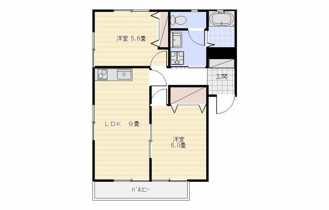 KS 弐番館(2LDK/1階)の間取り写真
