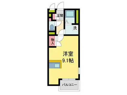 ミランダルシェリアII(ワンルーム/1階)の間取り写真