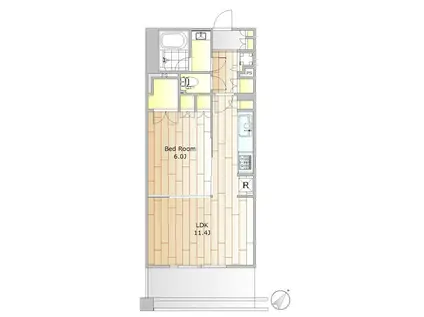 晴海テラス(1LDK/3階)の間取り写真