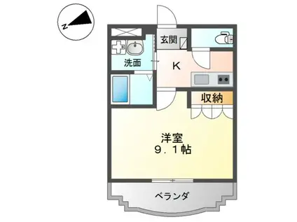 エクシヴボヌール(1K/1階)の間取り写真