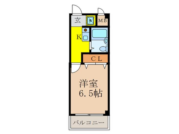 ラポール吹田(1K/3階)の間取り写真