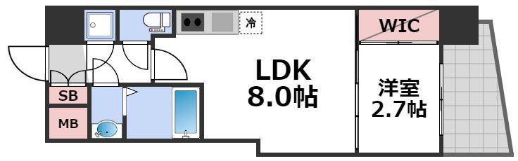 プラ・ディオ新深江(1LDK/7階)の間取り写真