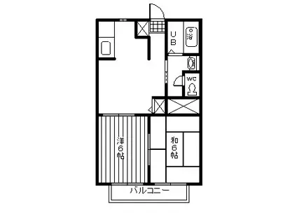 エルフォート ルミナスV(2DK/2階)の間取り写真