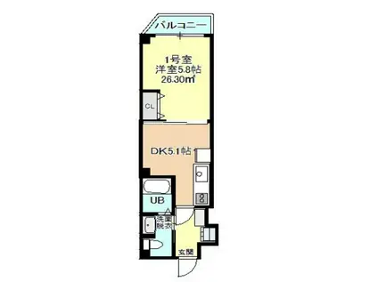 ELAN VITAL(1DK/3階)の間取り写真