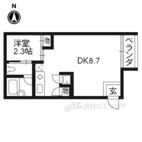 パークサイド壬生(1DK/1階)の間取り写真