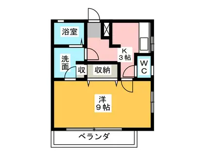 ヴィラ アイル(1K/2階)の間取り写真