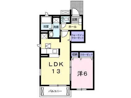 メゾン・アルモニーA(1LDK/1階)の間取り写真