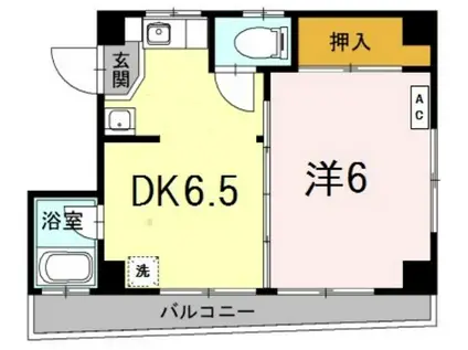 第二吉岡ビル(1DK/3階)の間取り写真