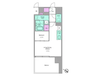 J.GRAN COURT京町堀(1LDK/11階)の間取り写真