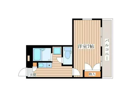 パークハイムI(1K/2階)の間取り写真