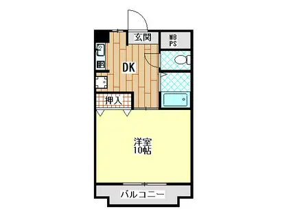 フローラル相田(1K/2階)の間取り写真