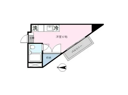 ジョイコートⅠ(ワンルーム/3階)の間取り写真