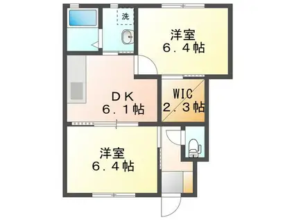 SUNFLOWER(2DK/1階)の間取り写真