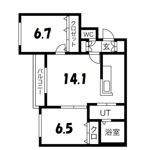 COZY PLACE 栄通(2LDK/1階)の間取り写真