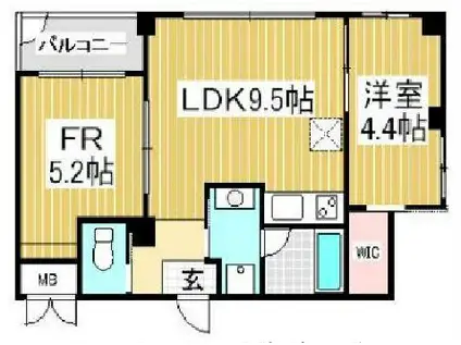 プリオーレリベルタ(2LDK/2階)の間取り写真